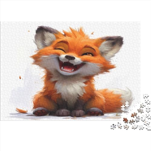 Smiling Fox 1000-teilige Hochauflösendes Druck Cute Animals Puzzle Für Erwachsene Herausfordernde 1000-teiliges Schwierige Puzzles 1000 Teile Geschenk Für Heimdekoration 1000pcs (75x50cm) von Loommgger
