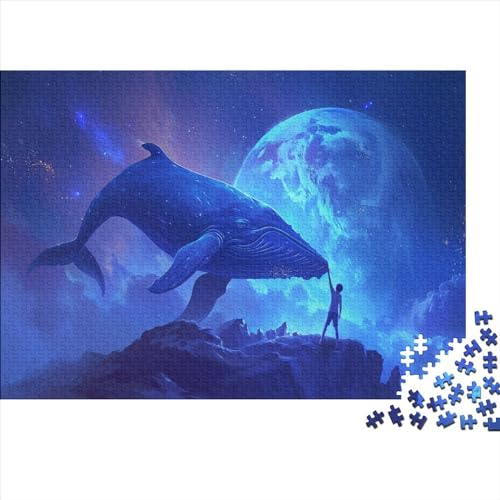 Space Whale 1000-teilige Hochauflösendes Druck Maritime Hegemony Puzzle Für Erwachsene Herausfordernde 1000-teiliges Schwierige Puzzles 1000 Teile Geschenk Für Heimdekoration 1000pcs (75x50cm) von Loommgger