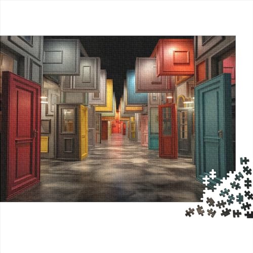 Strange Coloured Doors Puzzles 500 Teile Mysterious Door Puzzles Für Erwachsene Lernspiel Herausforderung Spielzeug Puzzles Für Erwachsene Kinder Einzigartiges Geschenk Moderne Wohnkultur 500pcs (52x von Loommgger