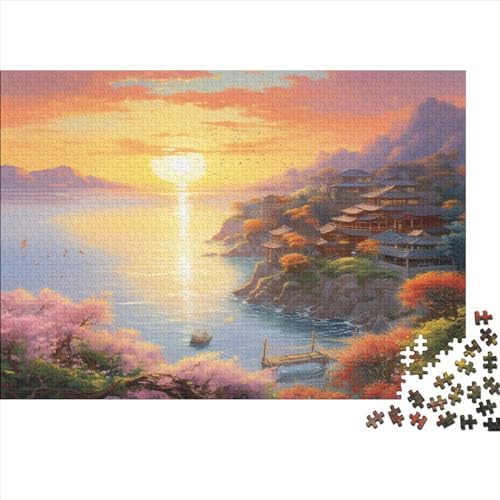 Sunset Over The Harbour Puzzles 500 Teile Puzzles Für Erwachsene Lernspiel Herausforderung Spielzeug Puzzles Für Erwachsene Kinder Einzigartiges Geschenk Moderne Wohnkultur500pcs (52x38cm) von Loommgger