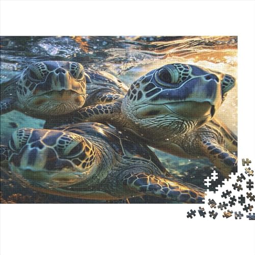 Turtles in The Sea Puzzles 500 Teile Sea Animals Puzzles Für Erwachsene Lernspiel Herausforderung Spielzeug Puzzles Für Erwachsene Kinder Einzigartiges Geschenk Moderne Wohnkultur 500pcs (52x38cm) von Loommgger