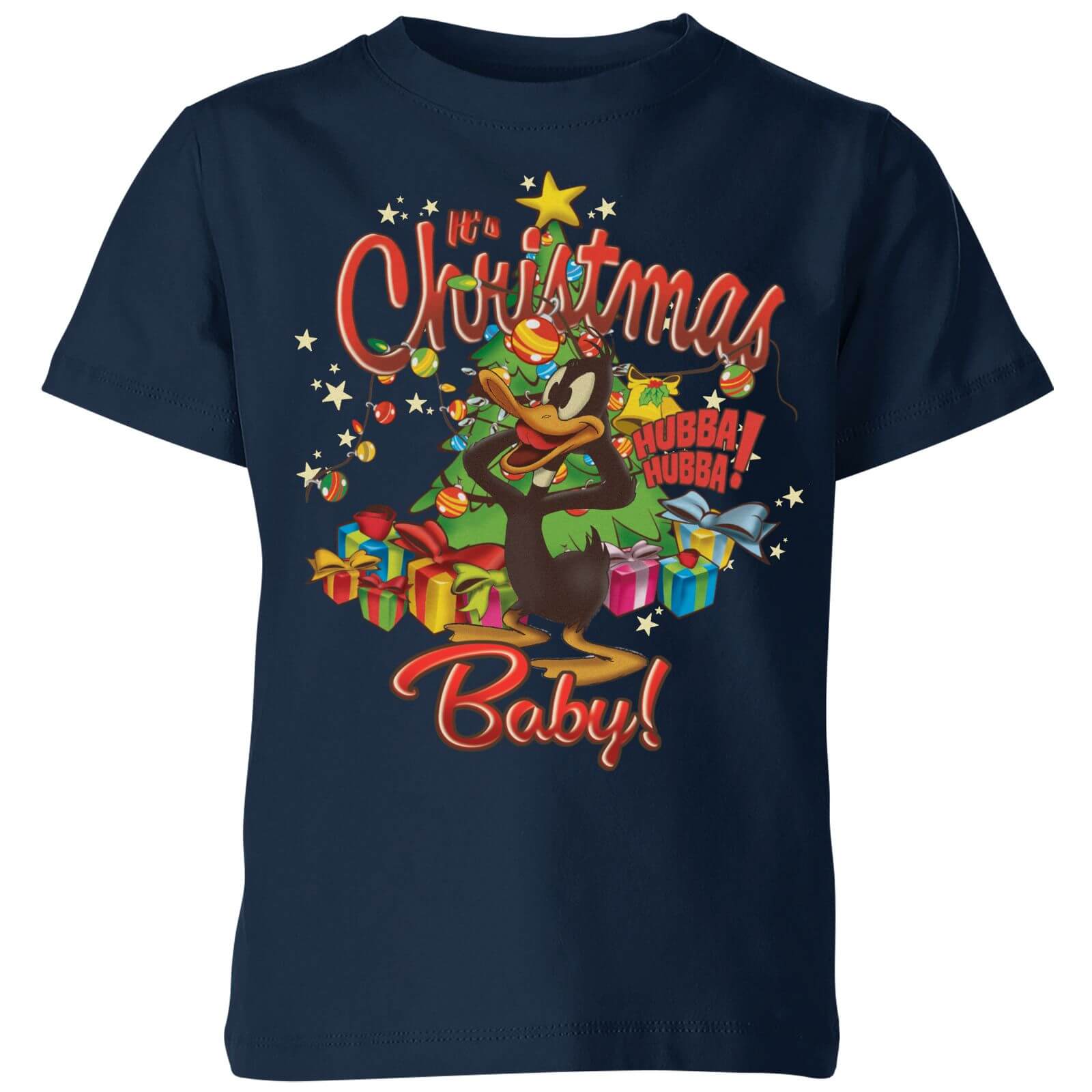 Looney Tunes Its Christmas Baby Kinder Christmas T-Shirt - Navy Blau - 7-8 Jahre von Original Hero