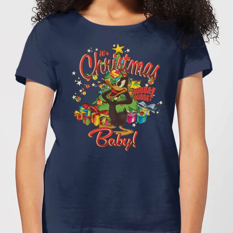 Looney Tunes Its Christmas Baby Damen Christmas T-Shirt - Navy Blau - L von Original Hero