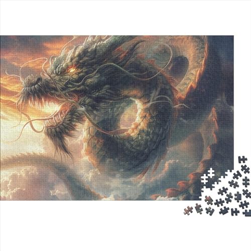 Drachen Puzzle 1000 Teile,Puzzle Für Erwachsene,Impossible Puzzle,GesKükenlichkeitsspiel Für Die Ganze Familie,Puzzle Legespiel-Erwachsenenpuzzle Puzzel 1000pcs (75x50cm) von Loongboy