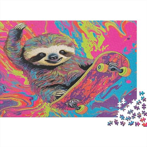 Faultier Puzzle 1000 Teile,Puzzle Für Erwachsene, Impossible Puzzle,Puzzle Farbenfrohes Legespiel,GesKükenlichkeitsspiel Für Die Ganze Familie Puzzel 1000pcs (75x50cm) von Loongboy