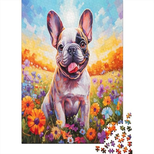 Französische BullHUNDge Puzzlespiel 1000 Teile Erwachsene -Puzzle 1000 Stück Spiel Puzzles Für Erwachsene Kinder Puzzle Erwachsenen Puzzlespiel Puzzel 1000pcs (75x50cm) von Loongboy