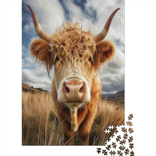 Highland Vieh Puzzle 1000 Teile,Puzzle Für Erwachsene,Impossible Puzzle,GesKükenlichkeitsspiel Für Die Ganze Familie,Puzzle Farbenfrohes,Puzzle-Geschenk,RaumdekoRatteion Puzzel 1000pcs (75x50cm) von Loongboy