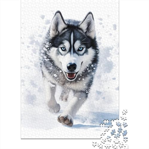 Huskies 1000 Stück Puzzles Für Erwachsene Teenager Stress Abbauen Familien-Puzzlespiel Mit Poster in 1000-teiliges Puzzle Kinder Lernspiel Spielzeug Geschenk Puzzel 1000pcs (75x50cm) von Loongboy