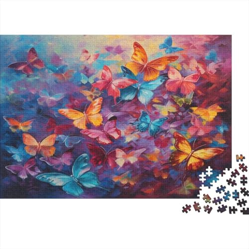 Schmetterlinge 1000 Stück Puzzles Für Erwachsene Teenager Stress Abbauen Familien-Puzzlespiel Mit Poster in 1000-teiliges Puzzle Kinder Lernspiel Spielzeug Geschenk Puzzel 1000pcs (75x50cm) von Loongboy