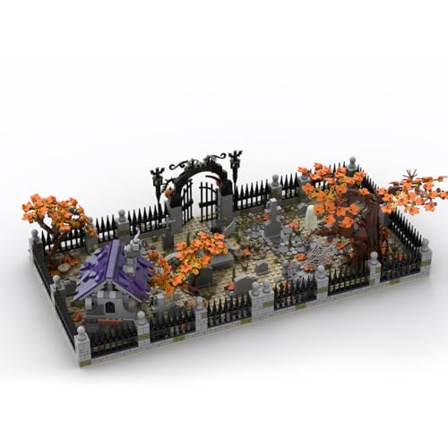 Halloween Spukfriedhof Bausteine Set, MOC-118821 Vor Weihnachten Modulares Spukfriedhof Bausatz, Kompatibel mit führenden Marken, Halloween Party&Heimdekoration, 1975 Teile Halloween Spukfriedhof Bausteine Set, MOC-118821 Vor Weihnachten Modulares Spukfriedhof Bausatz, Kompatibel mit führenden Marken, Halloween Party&Heimdekoration, 1975 Teile von LootPop
