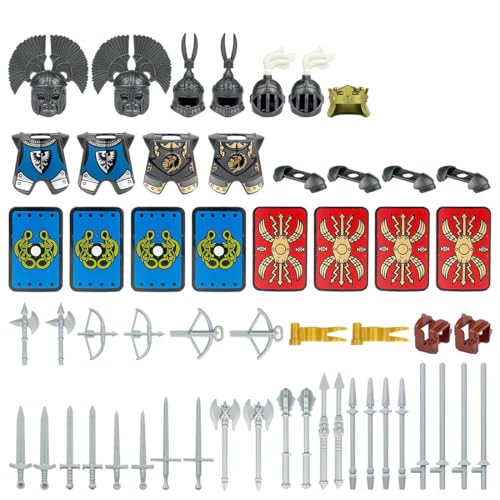 LootPop Mini Ritter Figuren Rüstungs Zubehör inklusive Helm, Rüstung, Waffenzubehörpaket im römischen Stil, kompatibel mit bestehenden Marken-Figuren, 57Teile LootPop Mini Ritter Figuren Rüstungs Zubehör inklusive Helm, Rüstung, Waffenzubehörpaket im römischen Stil, kompatibel mit bestehenden Marken-Figuren, 57Teile von LootPop