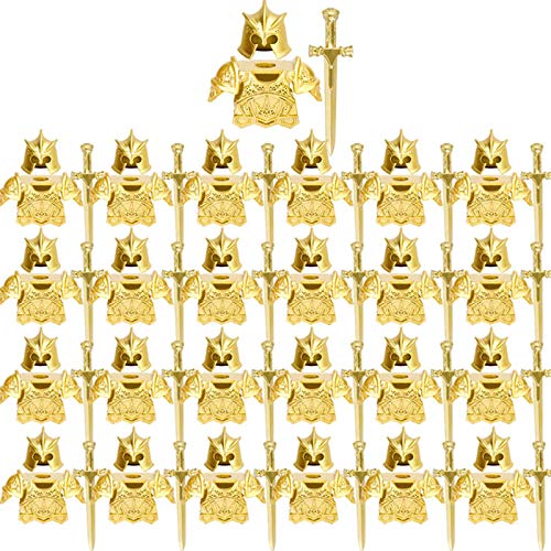 LootPop Mini Ritter Figuren Rüstungs Zubehör inklusive Helm, Rüstung, großer Schwert-im Stil der mittelalterlichen Römer und Griechen-kompatibel mit bestehenden Marken-Figuren-25 Sets 75 Teile-Gold LootPop Mini Ritter Figuren Rüstungs Zubehör inklusive Helm, Rüstung, großer Schwert-im Stil der mittelalterlichen Römer und Griechen-kompatibel mit bestehenden Marken-Figuren-25 Sets 75 Teile-Gold von LootPop