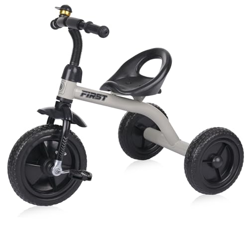 Lorelli Dreirad ab 3 Jahren, Tricycle First, nur 3,5kg, ergonomischer Sitz, Klingel, Eva-Reifen, Schutzblech, rutschfeste Pedale, weiche Gummi-Griffe, beige von Lorelli