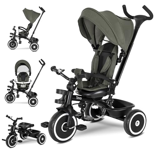 Lorelli Dreirad Tino ab 1 Jahr mit Schubstange, Sicherheitsgurt, 360 drehbar, Tricycle, Verstellbarer Elterngriff, Freilaufrad Funktion, Spielzeugkorb, Grün Lorelli Dreirad Tino ab 1 Jahr mit Schubstange, Sicherheitsgurt, 360 drehbar, Tricycle, Verstellbarer Elterngriff, Freilaufrad Funktion, Spielzeugkorb, Grün von Lorelli