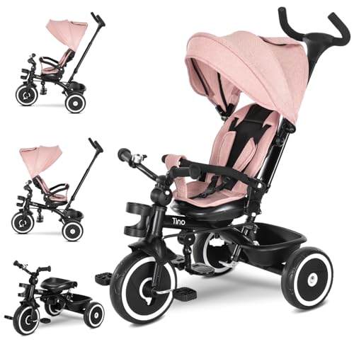 Lorelli Dreirad Tino ab 1 Jahr mit Schubstange, Sicherheitsgurt, 360 drehbar, Tricycle, Verstellbarer Elterngriff, Freilaufrad Funktion, Spielzeugkorb, Rosa Lorelli Dreirad Tino ab 1 Jahr mit Schubstange, Sicherheitsgurt, 360 drehbar, Tricycle, Verstellbarer Elterngriff, Freilaufrad Funktion, Spielzeugkorb, Rosa von Lorelli