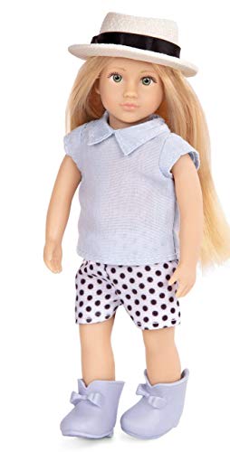 Lori Puppe Eliza – Mini Puppe 15 cm mit Puppenkleidung und blonden langen Haaren, Kleid, Stiefel – Spielzeug für Kinder ab 3 Jahre von Lori