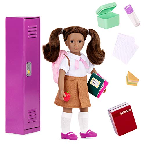 Lori Puppe Jessalyn in der Schule – Mini Puppe 15 cm mit Puppenkleidung, braunen langen Haaren, Puppen Zubehör – Spielzeug für Kinder ab 3 Jahre von Lori