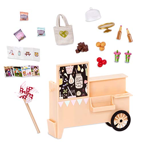 Lori Flughafen Verkaufsstand Set, Zubehör für 15 cm Mini Puppen – Puppenzubehör mit Imbisswagen, Essen, Magazine und mehr – Spielzeug für Kinder ab 3 Jahre von Lori