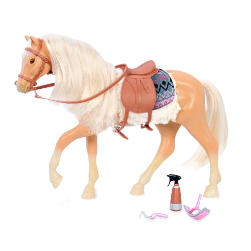 Lori Pferd, Zubehör für 15 cm Mini Puppen – Puppenzubehör, Puppenpferd, Accessoires – American Quarter Horse Spielzeug für Kinder ab 3 Jahre von Lori