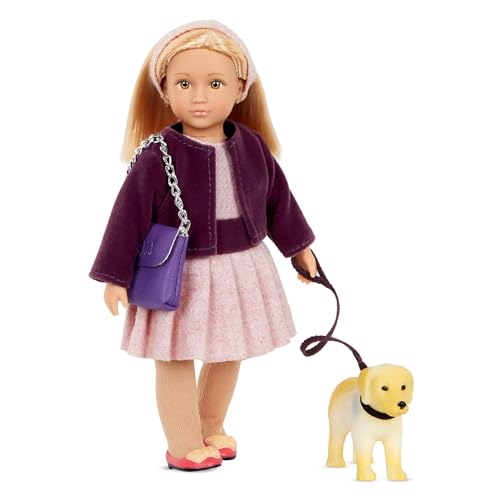 Lori LO31219Z Welpe Hazel & Happy – Mini Spielzeughund – 15 cm große Puppe & Golden Retriever Outfit, Tier & Zubehör – Spielset für Kinder – ab 3 Jahren, Mehrfarbig/Meereswellen (Ocean Tides) von Lori