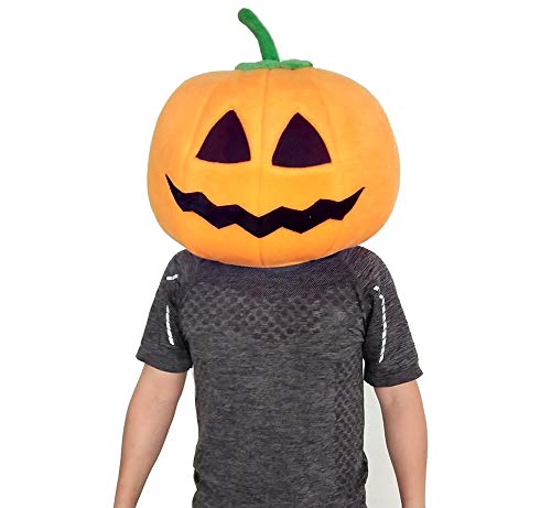 Plüsch Kürbis Lampe Kostüm Halloween Tier Maske Maskottchen Kopf Erwachsene Weihnachten Weihnachtsmann Kleid Orange, Orange, One size von Lormaka