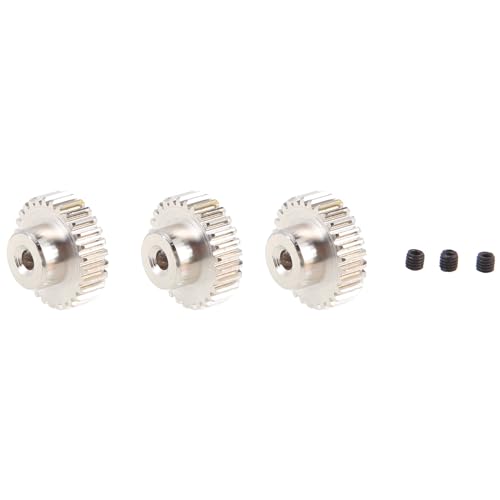 Lorrgasw 3PCS 3,175 mm Welle Metallritzel Motorgetriebe 32DP 48DP 64DP M0,6 M0,8 für 1/10 1/8 RC Car 3650 3660,29t von Lorrgasw