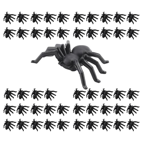 Losueeun 50x Kunststoff Schwarz Spinne Trick Spielzeug Halloween Spukhaus Prop von Losueeun