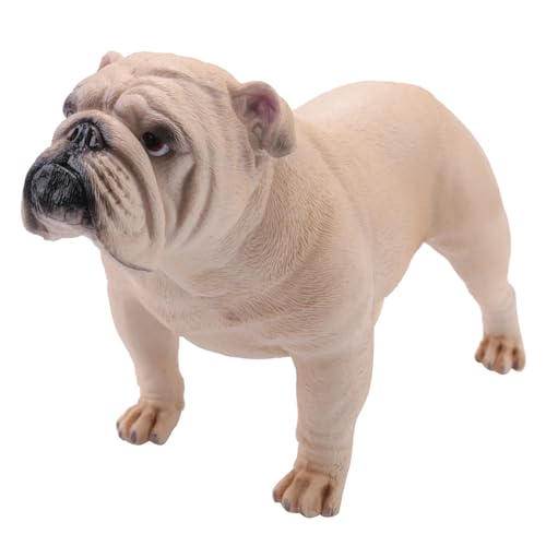 Losueeun Bulldogge Simulation Hund Modell Figuren Desktop Ornamente Sammlung Hause BüRo Dekoration Geschenk Kinder Geschenke Gelb von Losueeun