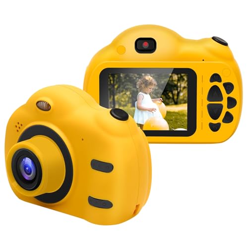 Losueeun Kinder Digital Kamera Spielzeug 2,4 HD Bildschirm Kinder Geburtstags Geschenke Mini Spielzeug für Kinder Baby Geschenke Gelb von Losueeun