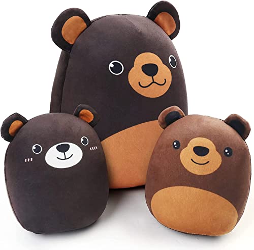 LotFancy Plüschtier Bär, Stofftiere Set mit 3 Kuscheltier Kawaii, 30cm und 17cm*2 von LotFancy