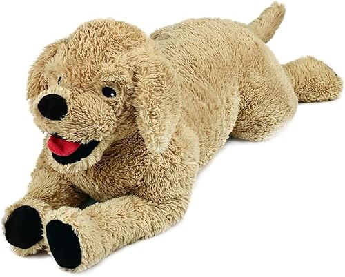 LotFancy Hund Kuscheltier Plüschtier groß 68cm, Stofftier Hund Golden Retriever, weich kuschelig Geschenk für Kinder Mädchen Freundin, Spielzeug für Hund Haustier von LotFancy