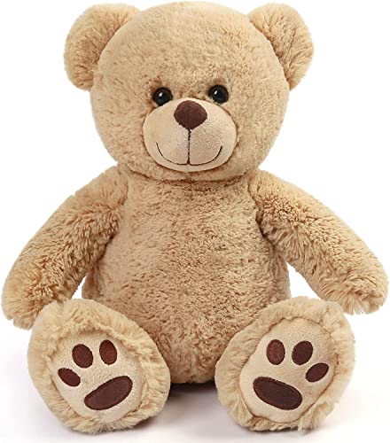 LotFancy Teddybär Plüschtier Kuscheltiere 30 cm, Teddy Bär Klein Braunbär Süße Stofftier Spielzeug, Geschenke für Kinder Mädchen Freundin, Geburtstag Valentinstag, Hellbraun von LotFancy