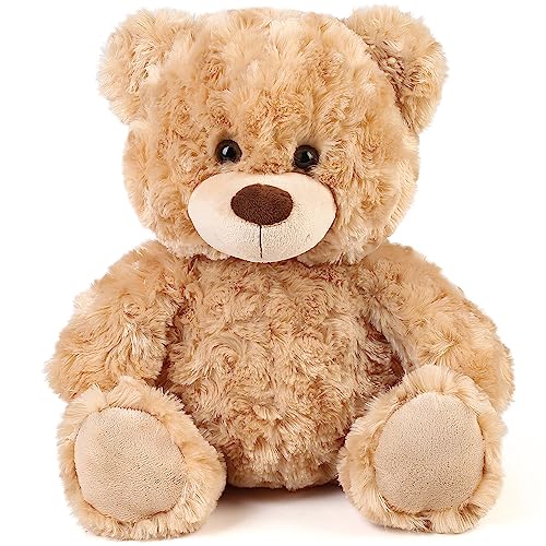 LotFancy Teddybär Plüschtier Kuscheltiere 30 cm, Teddybär Klein Braunbär Süße Stofftier Spielzeug, Geschenke für Kinder Mädchen Freundin, Geburtstag Valentinstag, Hellbraun von LotFancy