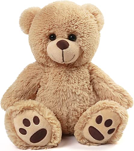 LotFancy Teddybär Plüschtier Kuscheltiere 38 cm, Teddy Bär Klein Braunbär Süße Stofftier Spielzeug, Geschenke für Kinder Mädchen Freundin, Geburtstag Valentinstag, Hellbraun von LotFancy