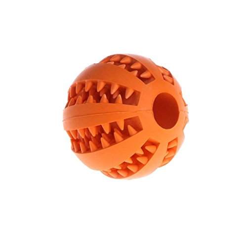 Lottoy® Hund Spielzeug Ball, Extra-Tough Rubber Ball Spielzeug, Lustige Interaktive Elastizität Ball, Zahn Sauber Ball Kauen Spielzeug Für Hund (Orange, M) von Lottoyday