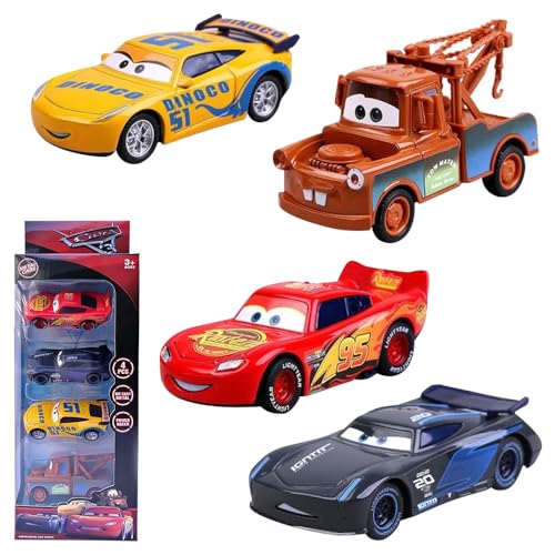 Lotvic 4 Stück Cars Spielzeug, Spielzeugauto Set, Autos Set, Spielzeugautos, Metall Auto Spielzeug, Kinderidee Spielfahrzeuge Toy Cars Autos, Geschenk für Kinder ab 3 Jahren von Lotvic