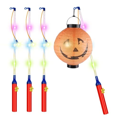 Lotvic 4 Stück LED Laternenstab Elektrisch, 40cm LED Elektronischer Laternenstab, Laternenstab LED, Laternenstab mit LED für St Martin, Halloween, Zauberstäbe, Party, Kostümpartys, Laternenumzüge von Lotvic