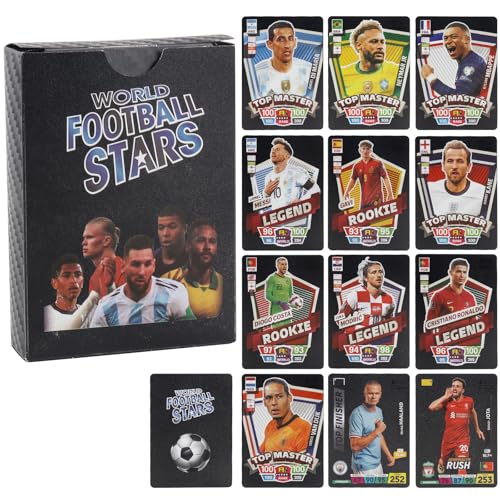 Lotvic 55 Stück World Cup Fußball Star Karte, Fussball Karten, UEFA Champions League, Fußball Sammelkarte, Kinder zum Sammeln von Karten Für Fans,Kinder,Teenager und Erwachsene von Lotvic