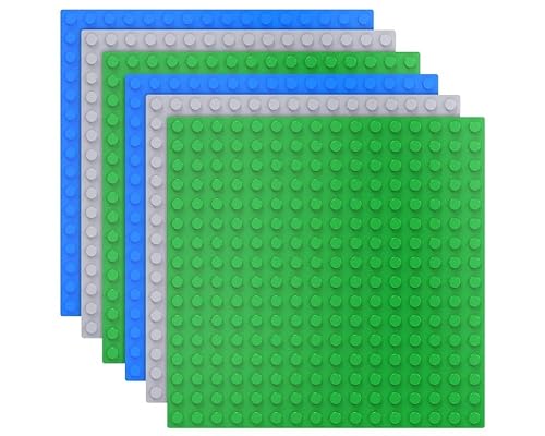 Lotvic 6 Stück Bauplatte, Bauplatte Kompatibel mit Duplo, Grüne Blaue Graue Grundplatte, Grundplatte für DUPLO Sets für Kreatives Vorschulspielzeug, Konstruktionsspielzeug für Mädchen und Jungen von Lotvic