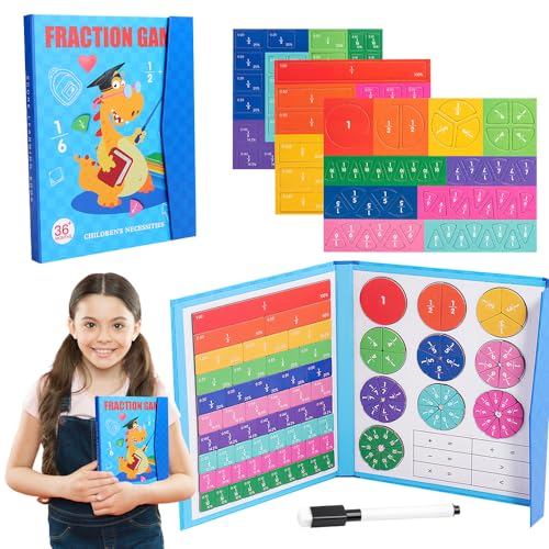 Lotvic Arithmetisches Lernspielzeug, Magnetische Bruchrechnen Material, Bruchscheiben-Demonstrator, Montessori Mathe Spielzeug, Bruchrechnen Spiel für Mathe Bruchrechnung Klassen, Ausbildung von Lotvic