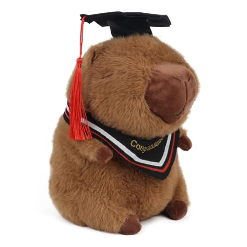 Lotvic Capybara Kuscheltier, 23cm Capybara Plüschtier mit Doktorhut, Wasserschwein Kuscheltier, Geschenke zum Bachelor Abschluss Lotvic Capybara Kuscheltier, 23cm Capybara Plüschtier mit Doktorhut, Wasserschwein Kuscheltier, Geschenke zum Bachelor Abschluss von Lotvic