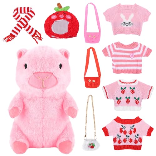 Lotvic Capybara Kuscheltier, Niedlichen Capybara Plushie, 25cm Wasserschwein Kuscheltier mit Kleidung und Accessoires, Anziehspielzeug für Mädchen Und Jungen Lotvic Capybara Kuscheltier, Niedlichen Capybara Plushie, 25cm Wasserschwein Kuscheltier mit Kleidung und Accessoires, Anziehspielzeug für Mädchen Und Jungen von Lotvic