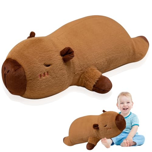 Lotvic Capybara Kuscheltier, 50cm Capybara Kissen Lang, Wasserschwein Kuscheltier, Plüsch Kissen Plüschspielzeug Stofftier Geschenk für Kinder und Erwachsene Lotvic Capybara Kuscheltier, 50cm Capybara Kissen Lang, Wasserschwein Kuscheltier, Plüsch Kissen Plüschspielzeug Stofftier Geschenk für Kinder und Erwachsene von Lotvic