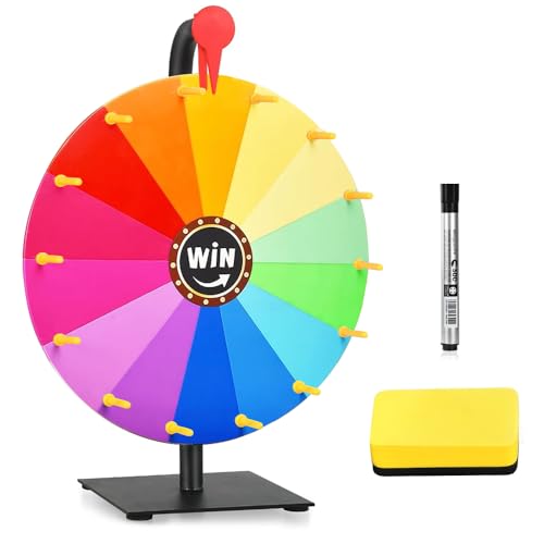 Lotvic Glücksrad zum Drehen, 30cm Glücksrad zum Selbstgestalten mit 14 Slots, Spinning Prize Wheel mit Radiergummi und Markierstift, Roulette-Spinner des Glücks, für Lotteriespiele Wortspiele Karneval Lotvic Glücksrad zum Drehen, 30cm Glücksrad zum Selbstgestalten mit 14 Slots, Spinning Prize Wheel mit Radiergummi und Markierstift, Roulette-Spinner des Glücks, für Lotteriespiele Wortspiele Karneval von Lotvic