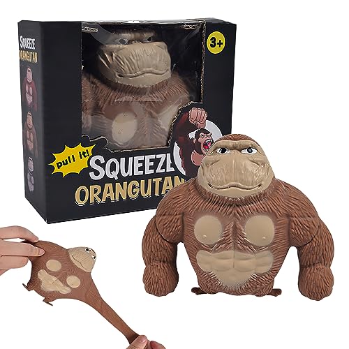 Lotvic Gorilla Antistress Spielzeug, Gorilla Stressabbau Spielzeug, Quetsch-Gorilla-Spielzeug für Kinder und Erwachsene, Relieve Stress und Angstabbau, Braun von Lotvic