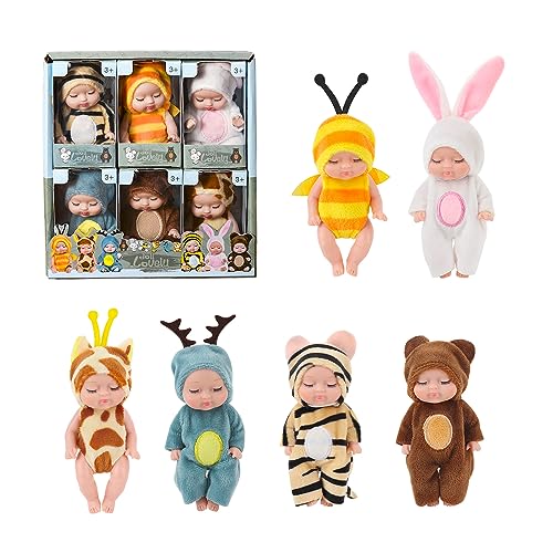 Lotvic Mini Babypuppen, 6 Stück Mini Reborn Puppen, 4 Zoll Baby Mini Puppen, Babypuppen Zubehör Set, Reborn Babys Dolls Newborn, Newborn Reborn Babys, Miniatur Puppenspielzeug für Kinder Mädchen Lotvic Mini Babypuppen, 6 Stück Mini Reborn Puppen, 4 Zoll Baby Mini Puppen, Babypuppen Zubehör Set, Reborn Babys Dolls Newborn, Newborn Reborn Babys, Miniatur Puppenspielzeug für Kinder Mädchen von Lotvic