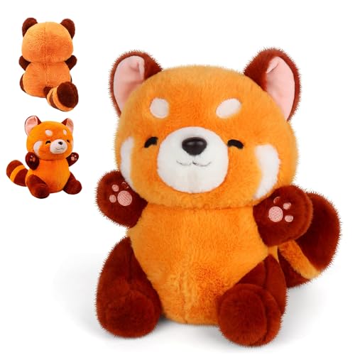 Lotvic Roter Panda Kuscheltier, 23cm Red Panda Plush, Kawaii Panda Plüschtier, Panda Puppen Kissen Geschenk zum Kuscheln und Spielen für Kinder & Erwachsene, tolle Geschenkidee für Kinder Weihnachten von Lotvic