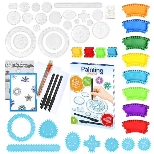 Lotvic Spirograph Kinder, Spirograph Design, 45 Stück Spirograph Spiral Drawing Spielzeug Set, Spirograph Deluxe Kit, Spiral Designer, Spielzeug ab 7 Jahre Mädchen und Jungen von Lotvic