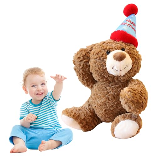 Lotvic Teddybär, Stofftier Teddy, 30cm Plüsch-Bär mit Geburtstagshut, Plüschteddy Schmusetier Plüschtier, für Mädchen Jungen Kinder Partei Weihnachten Geburtstag Lotvic Teddybär, Stofftier Teddy, 30cm Plüsch-Bär mit Geburtstagshut, Plüschteddy Schmusetier Plüschtier, für Mädchen Jungen Kinder Partei Weihnachten Geburtstag von Lotvic