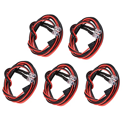 Loufy 5 stück 2 led-licht 5 mm 2 rotes licht für 1/8 1/10 axial scx10 trx4 d90 redcat rc car von Loufy